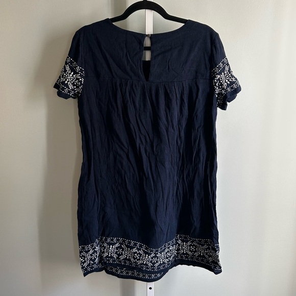 Lucky Brand Navy Embroidered Short Sleeve Dress - Picture 4 of 4